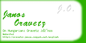 janos oravetz business card